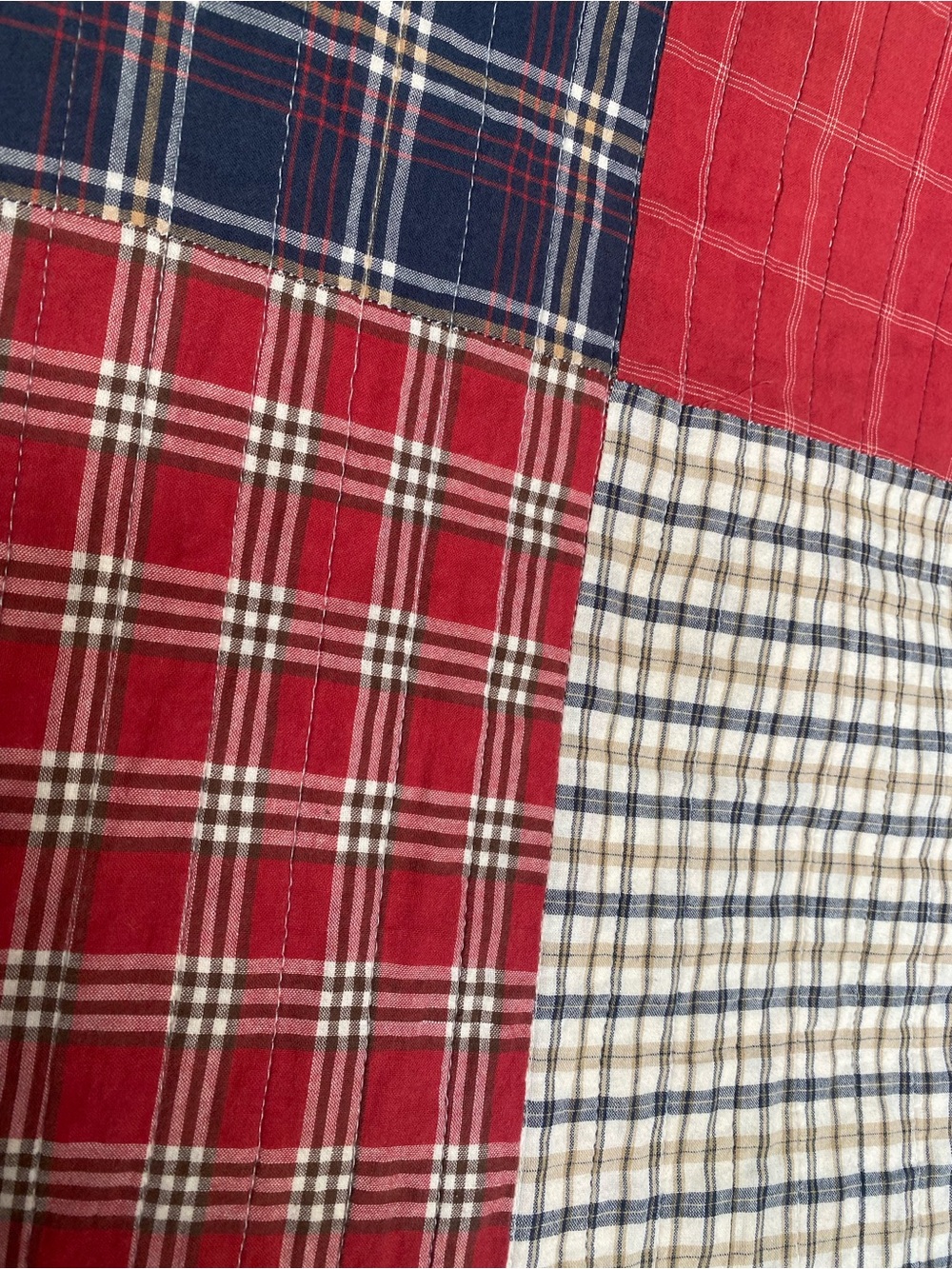 Nautica Madras King Cotton Patchwork Quilts - Set of 2 - Americana - Picture 6 of 8